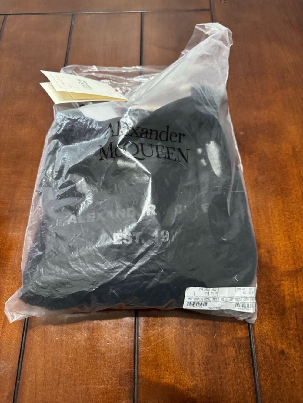 Alexander McQueen Black Graphic Hoodie with Black print